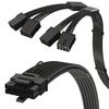 LINKUP AVA PCIe 4 X 8pin To 12VHPWR 16pin AWG16 High Current Extension Sleeve Cable for RTX 4000 PCIe Power Supply Unit 40cm Compatible with All RTX