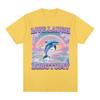 Live Laugh Lobotomy T Shirt Men Funny Dolphin Meme T-shirt Silly Weird Short Sleeve Cotton Unisex Tee Shirt Summer Streetwear