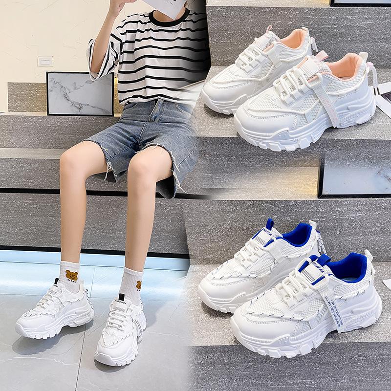 Sneakers Women's Shoes 2025 New Spring and Summer High-value Platform White Shoes Versatile Dad Shoes Casual Breathable Trendy Shoes