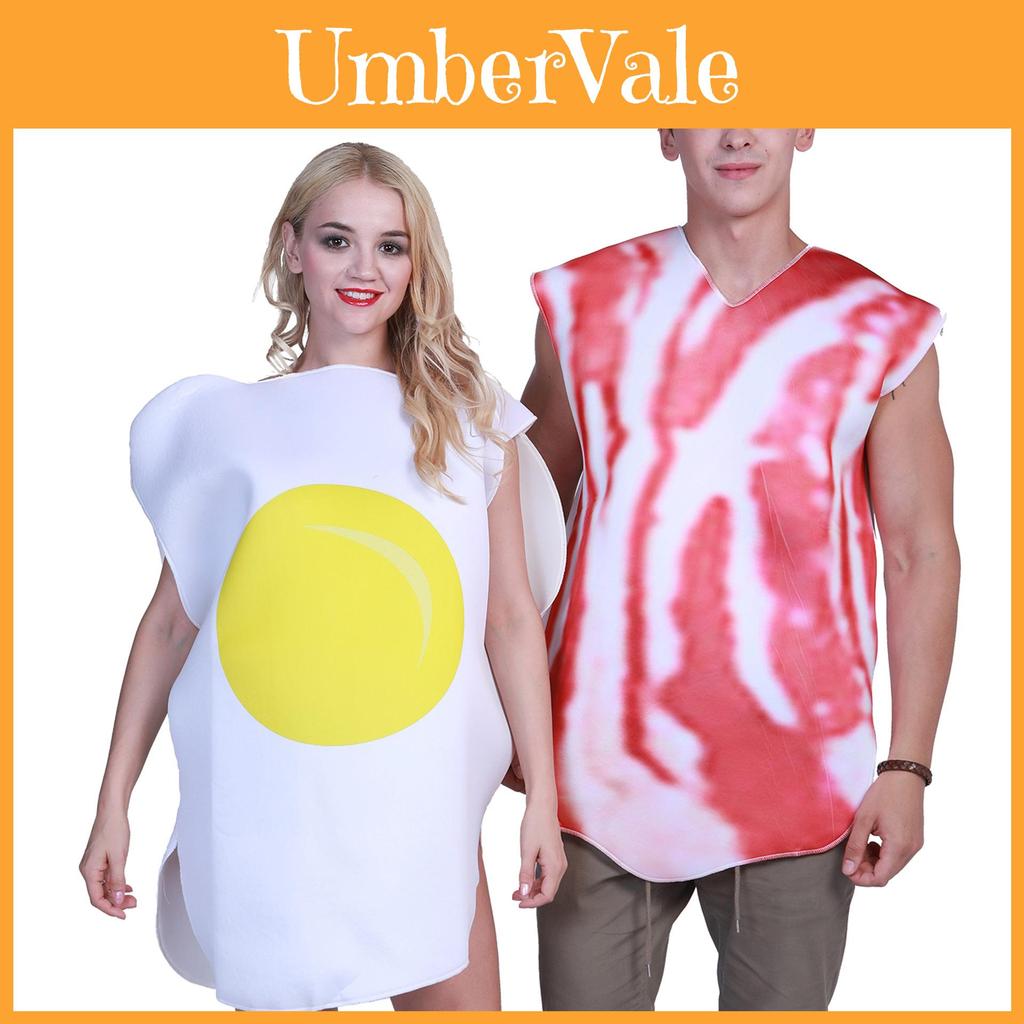 Halloween Eggs Bacon Couple Costume Set With Composite Material For Cosplay And Stage Performance