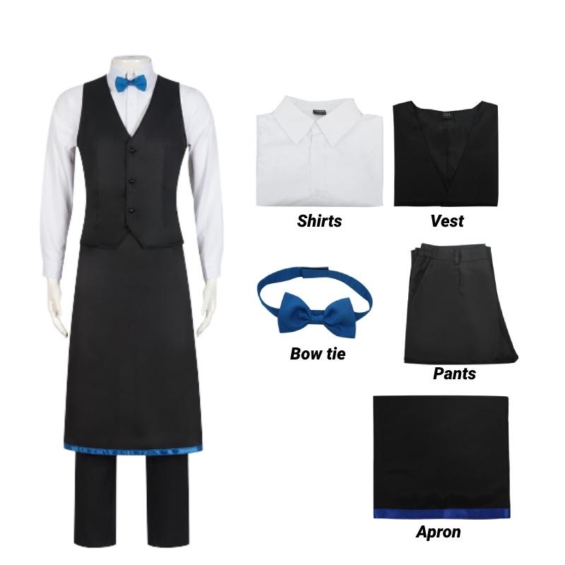 Oshi Ko No Aquamarine Hoshino Uniform Cosplay Costume Set Coffee Overalls Party