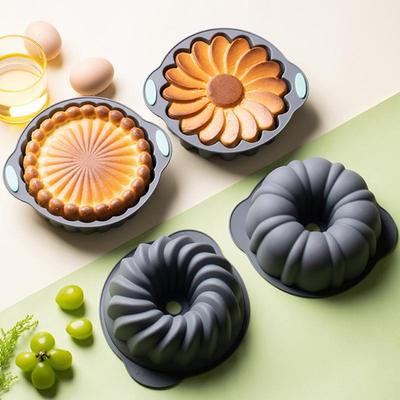 Moule à Gâteau Tournesol en Silicone Réutilisable Rond Bricolage Moules de Cuisson Polyvalent Résistant aux Hautes Températures Outils Moule à Gâteau Silicone