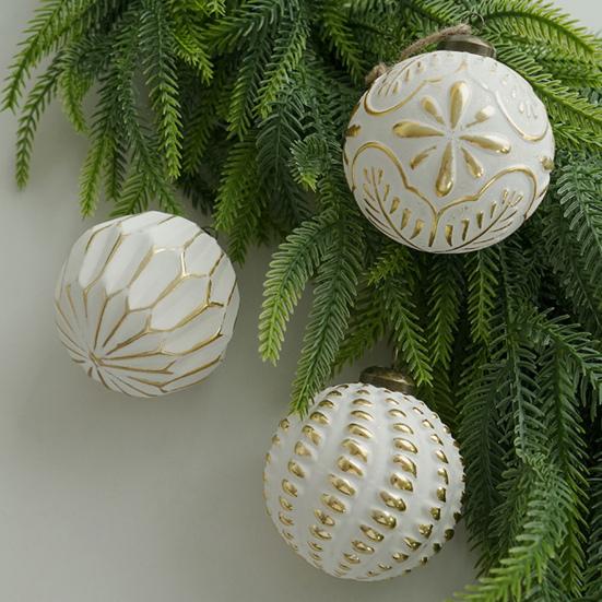 12 Pcs Christmas Ball Ornaments 3.15inch Shatterproof Plastic Balls Rustic Vintage Xmas Tree Hanging Decoration for Wedding Party Holiday Home Decor
