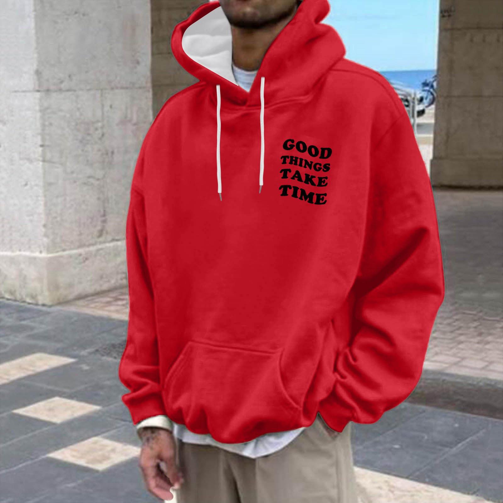 

Спортивный костюм с капюшоном, унисекс, одежда для бега, пуловер с длинными рукавами, толстовка с капюшоном M красный