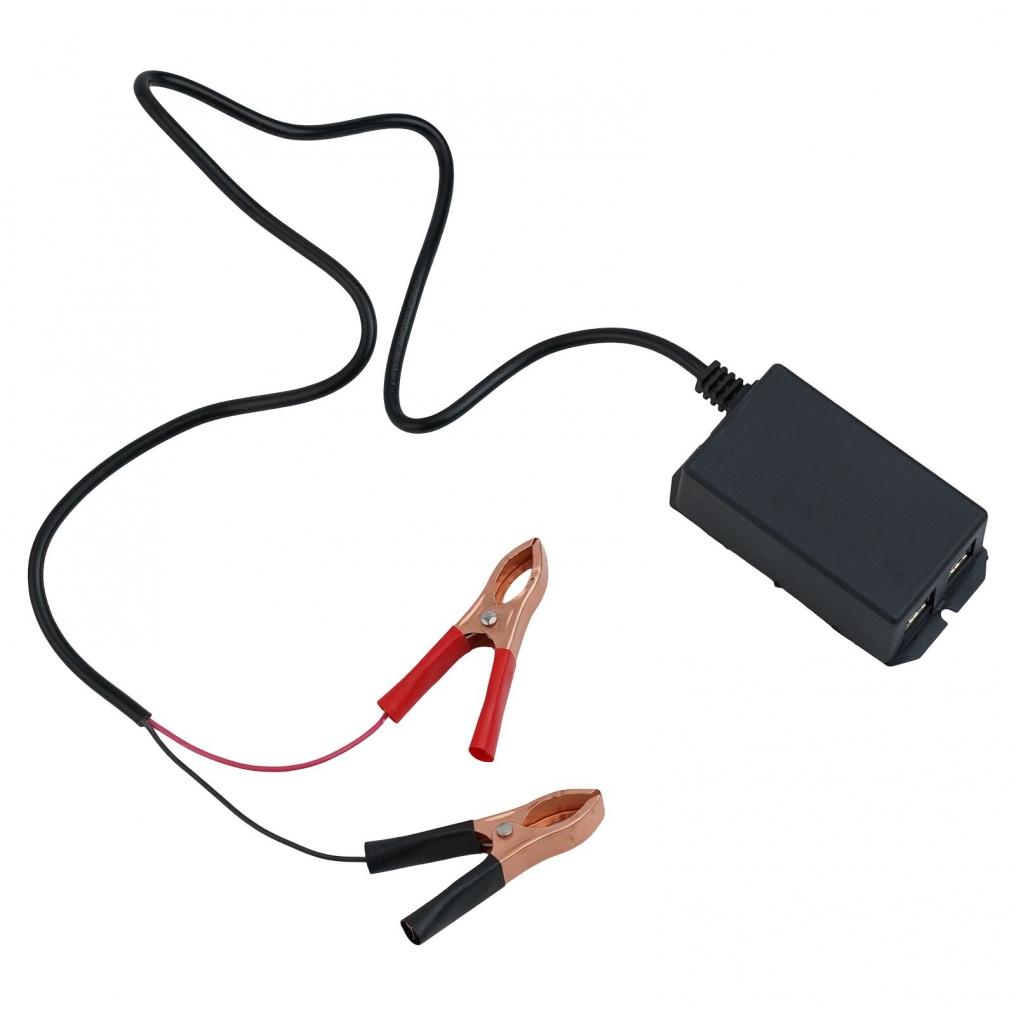 Batterieklemme USB-Ladegerät für Auto und Motorrad mit Überlastschutz