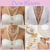 Collana con Ciondolo Cuore d'Amore con Catena Multistrato Stile Barocco per Donne Gioielli di Moda