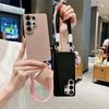 Silicone Candy Color Phone Case for Samsung Galaxy S26 S25 Ultra S24 FE S23 S22 S21 Plus A56 A36 A26 A17 A07 Wrist Strap Cover