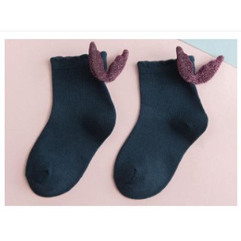 Cartoon Children's Cotton Mid-calf Socks Cute Girls' Short Socks Autumn Ins Wing Dolls Baby Socks