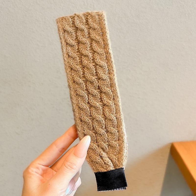 Floral Knit Choppy Bangs Sticker Headband for Women – Non-Slip Hair Magic for Washing Face.