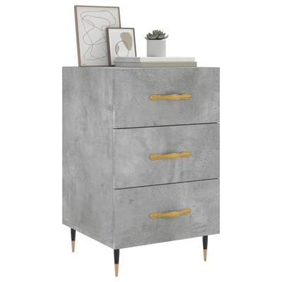 Nightstand Concrete Gray 40x40x66 Cm Wood Based Material