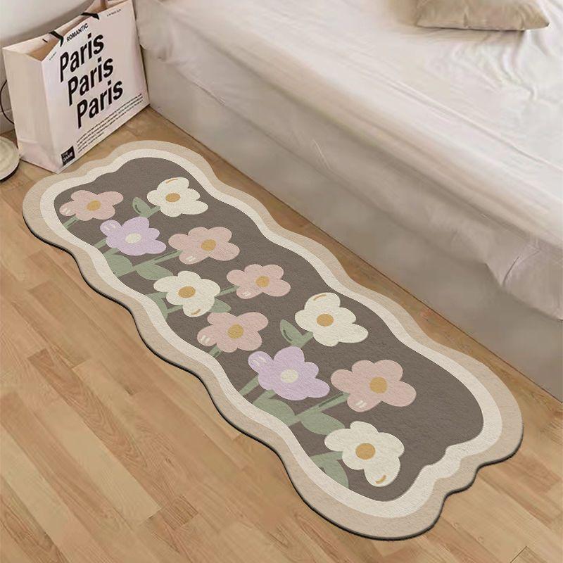 Moderne gestreepte pluizige vloerkleed voor slaapkamer, nachtkastje en woonkamer Hoge dichtheid zachte vloermat Huisdecoratie 40x60cm