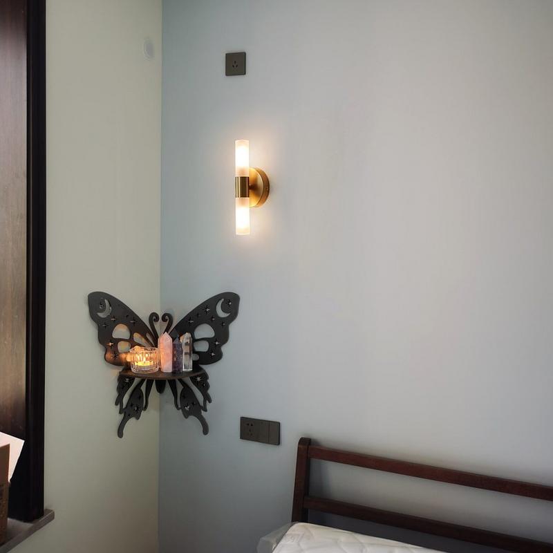 Schmetterling Schweberegal Ecke Kristall Vitrineregal Für Wand Kleines Aufbewahrungsregal Für Wohnzimmer Schlafzimmer Holz Schweberegal