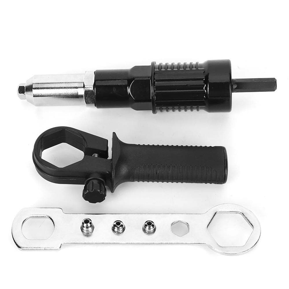 4 Rivet Heads Drilling, Milling, and Engraving Work 2.4mm/3.2mm/4.0mm/4.8mm Non-Slip Handle Rivet Gun Adapter Kit