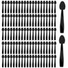 100 Pcs Black Eyeshadow Applicators, Disposable Mini Eyeshadow Brush Portable Travel Eye Shadow Applicator Sticks Multipurpose Eye Lips Makeup
