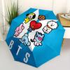 1pc BT21 Character Circle Sticker Umbrella with Plastic Handle,Suitable for All Seasons Home Travel Outdoor UmbrellaM1212