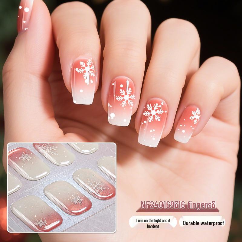 Europäische und amerikanische Weihnachten 3D Niedliche Cartoon Gel Nagelsticker für Kinder - Wasserdicht und halbgehärtet