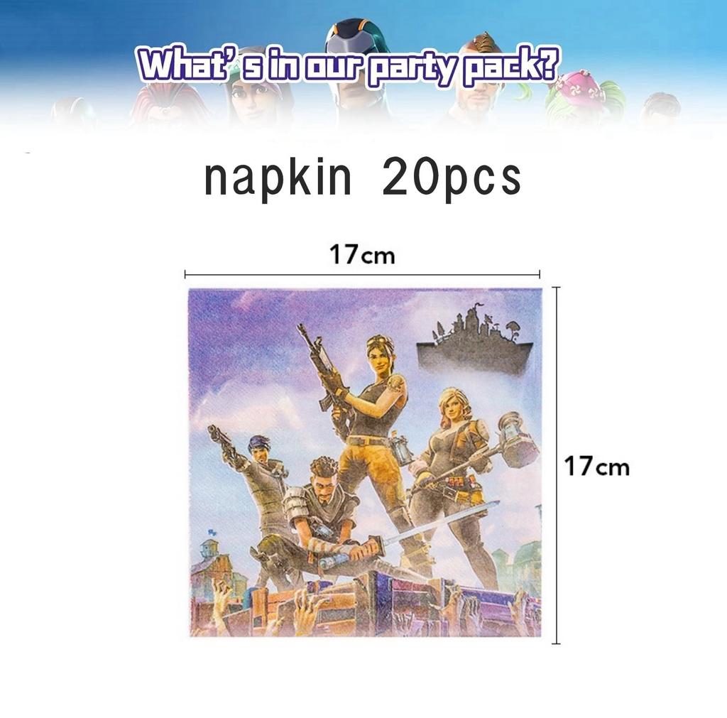 Shooter-Spiel Fortnition Geburtstagsparty-Dekoration Cartoon Alpaka Lama Teller Tischdecke Babyparty Kindergastgeschenke Partyzubehör