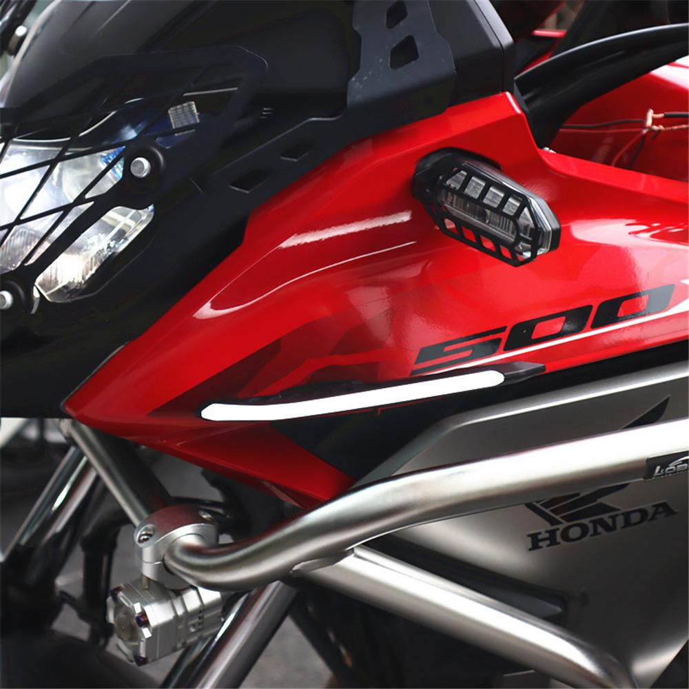 2Pcs Motorcycle Front Side Spoiler Winglets Aerodynamic Wing Set Fixed Wind Wings with LED Light Adhesive Decoration Sticker