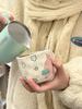 250ml Hand Pinched Irregular Coffee Mugs with Handle Cute Bear Pattern Breakfast Milk Oatmeal Tea Cup Handmade Water Cups Gifts