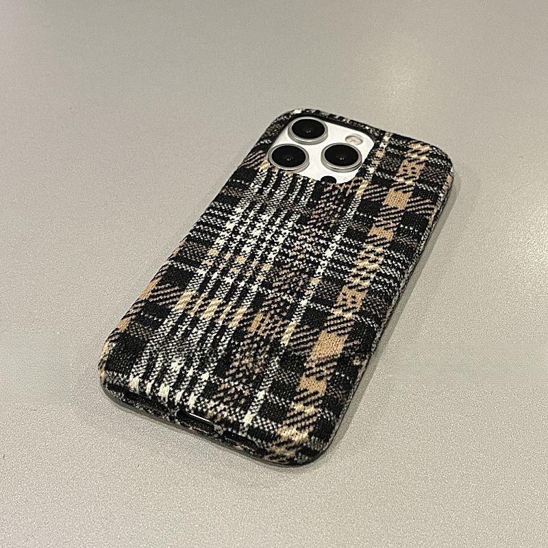 Плед фланелевий чохол для телефону Apple Iphone16promax-Houndstooth Drop-Resistant ПВХ жорсткий фланелевий чохол для телефону Iphone16/15/14/13/Pro/Promax