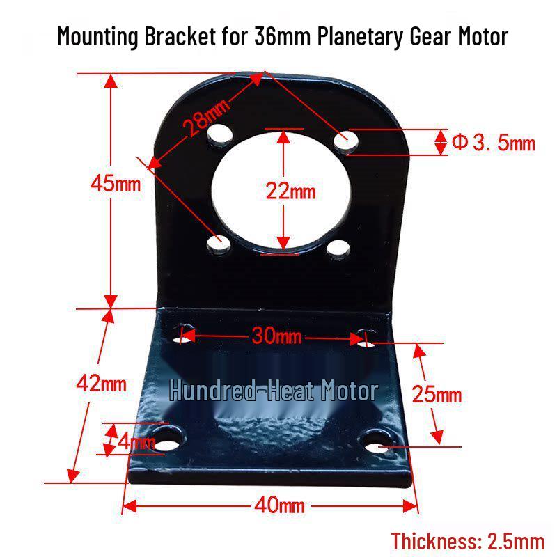 Steel Mounting Frame for 22/24/28/36/42/45/60mm Planetary Gear Motors
