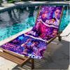 KPop Demon Hunters Print Beach Towel, Versatile Lightweight Absorbent Beach Towel for Pool Surf Yoga Bathroom, Perfect Birthday Holiday Gift