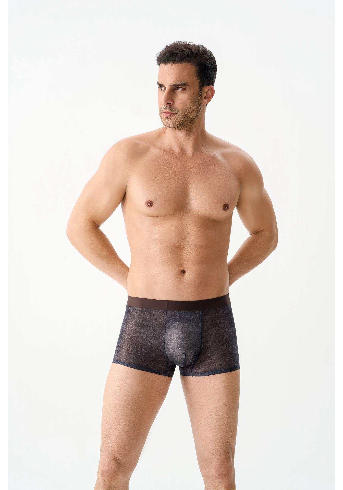 2026 Stars Tie-Dye Antibacterial Camellia Men s Ice Silk Breathable Hyaluronic Acid Boxers