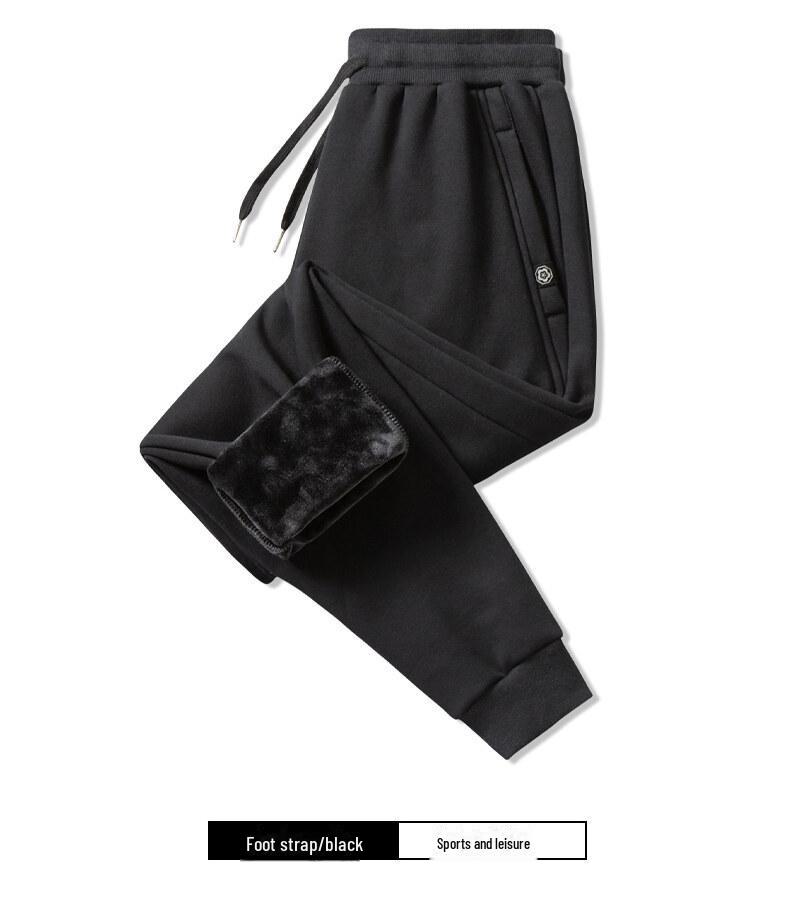 Men's Winter Plush Thick Casual Cotton Sweatpants - Large Sizes Available
