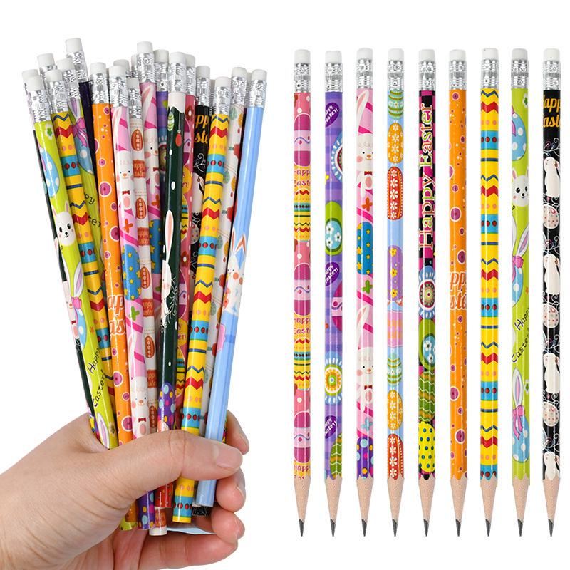 

12/24Pcs Easter Wooden Pencils Cartoon Rabbit Egg Writing Pencil Gift Kids Birthday Easter Party Favors Goodie Bag Pinata Filler 12Pcs
