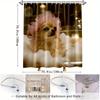 1Pc Adorable Dog Bath Curtain With Fun Bath Time Theme Polyester Fabric Bathroom Featuring 12 Hooks 70. 8X70. 8 Inches
