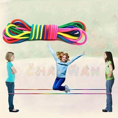 Rainbow Super Elastic Jump Rope Endurance Training Fun Sports Toys Indoor And Outdoor Home Set Adjustable Rubber Jump Rope Strap