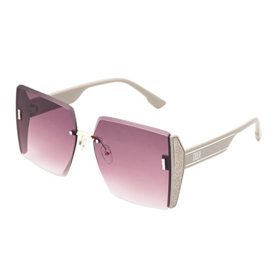 Women Sunglasses Rectangle Shape Frame Cool Style No Rim Smooth Anti-UV Block Sunlight Vacation