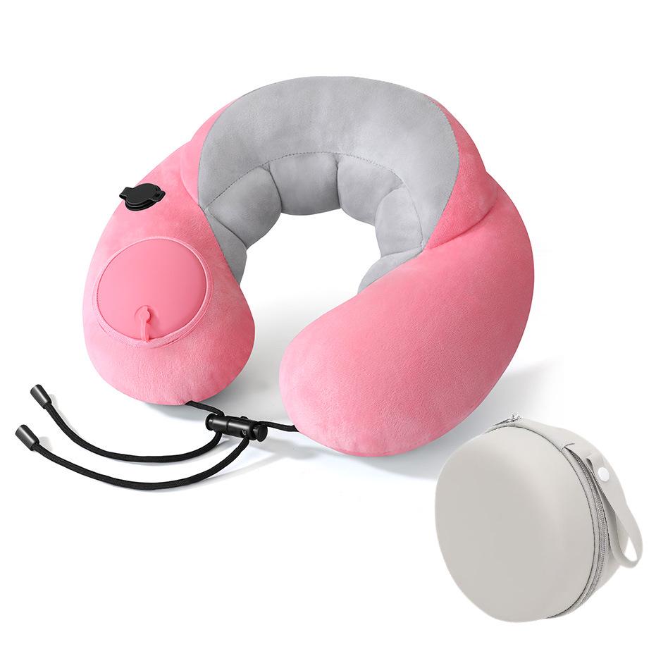 Foldable U-Shaped Neck Pillow: Portable, Press-Type Inflatable Support for Travel, Car, Office, and Outdoor Use