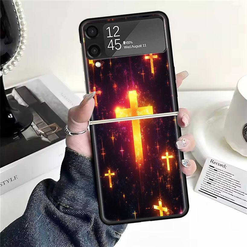 Jesus Bible Cases For Samsung Galaxy Z Flip 4 5 6 7 3 Z Flip7 Flip6 Flip4 Flip5 Flip3 5G Hard Shockproof Fundas Cover