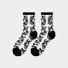 Ultra-thin Transparent Crystal Silk Socks Women Fashion Summer Harajuku Crew Socks Retro Flower Streetwear Elastic Long Socks