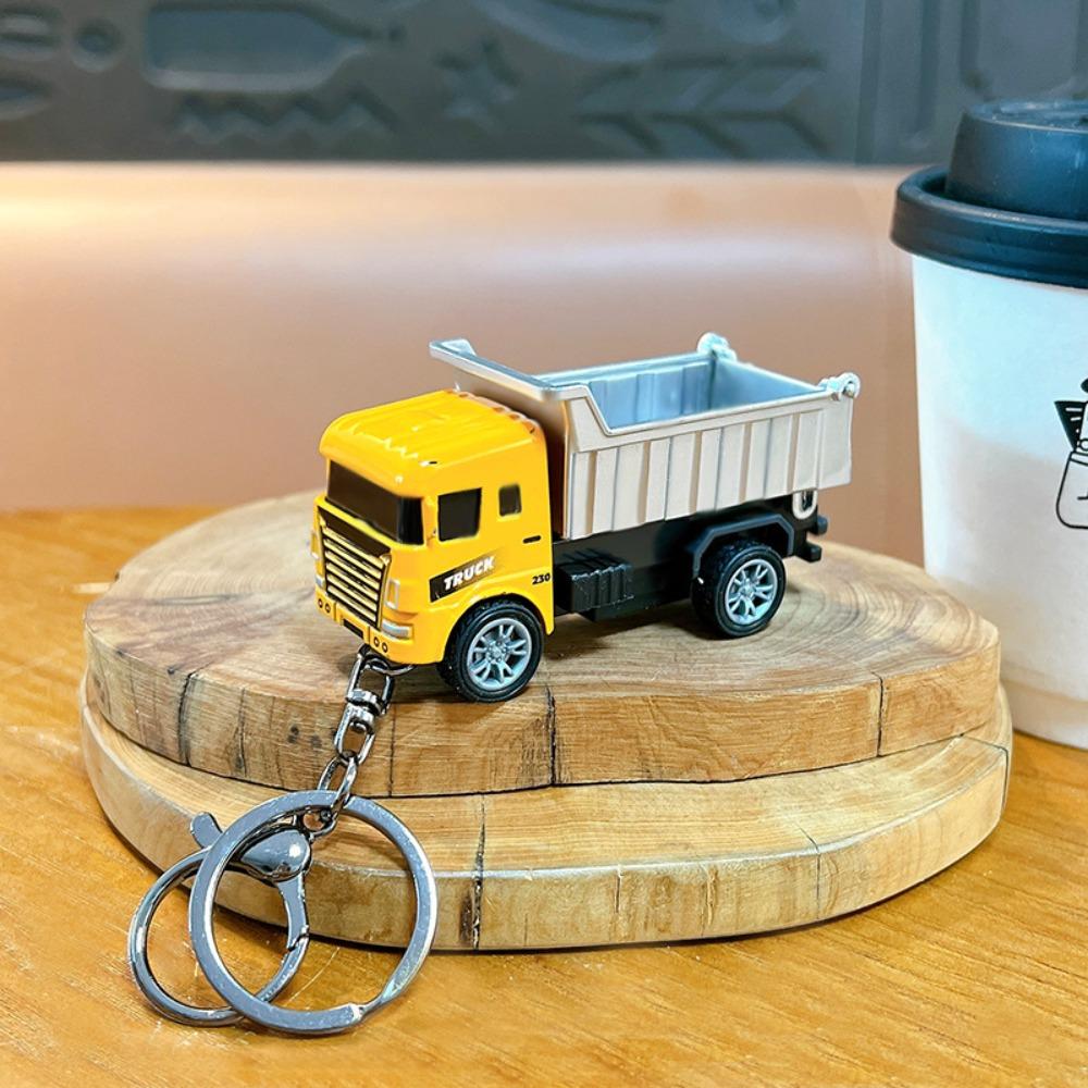 Cartoon Pullback Car Toy Pendant Movable Wheels Truck Key Pendant  Key/Backpack Decor