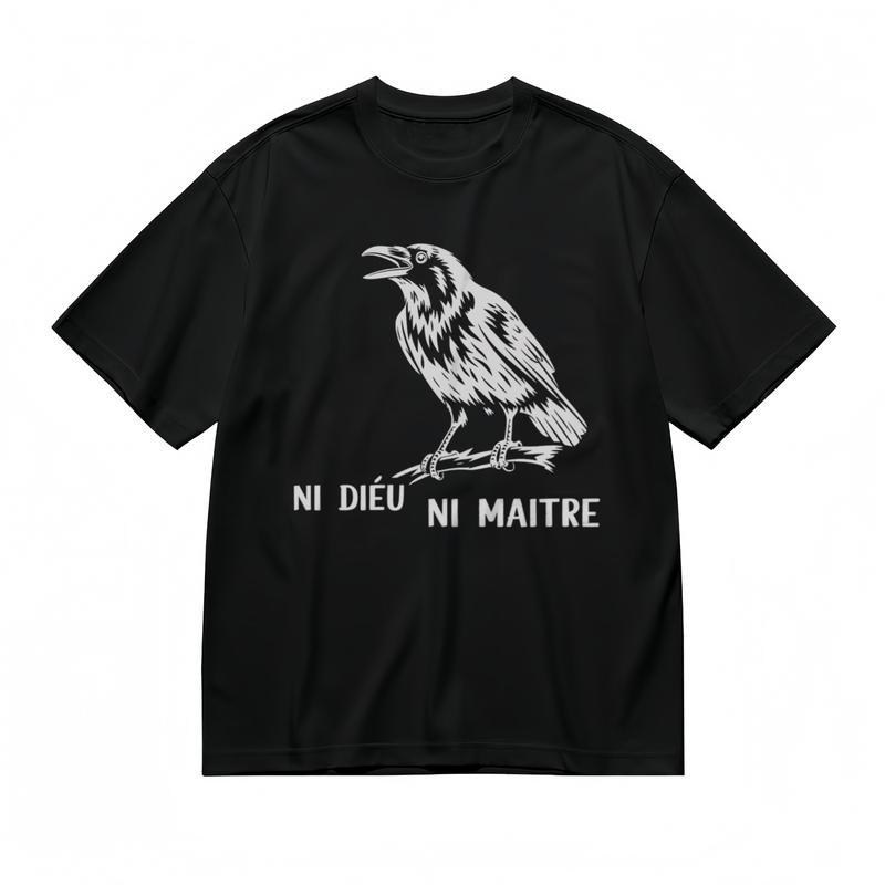 Women's Comfy Breathable Classic T-Shirt Black Bird Silhouette Nature Art Tee