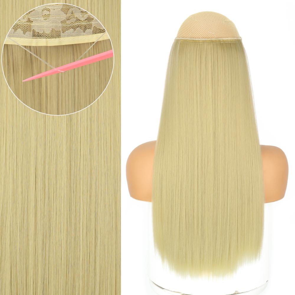 MERISIHAIR Lange glatte schwarze Haarverlängerungen für Frauen ohne Clips, Kunstfaser, natürliche Alltagskleidung, Cosplay-Haarteil, glattes Haar