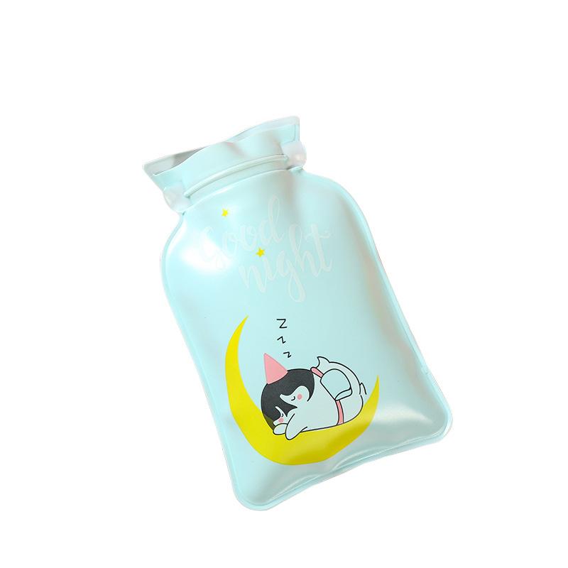 Small cartoon printed hot water bag, mini water filling hand warmer bag, winter heating pad thermal insulation bag explosion-proof hand warmer