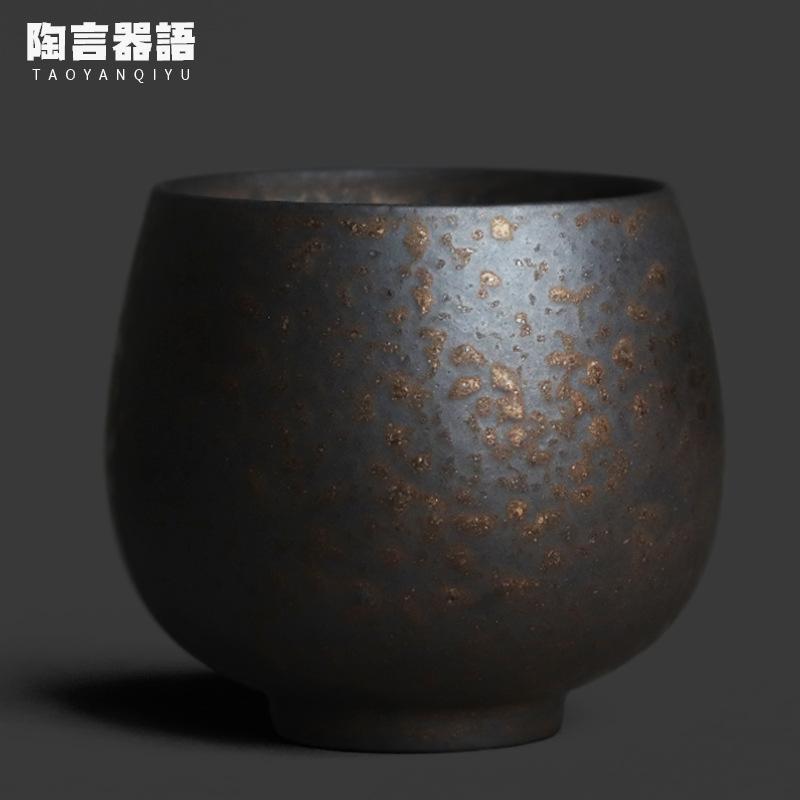 

180ml Black Gold Golden Spot Pattern Cup Handmade Tea Bowl Single Cups Tea-tasting Fragrance Cup Jianzhan Master Cups Tea Items As Your Choose