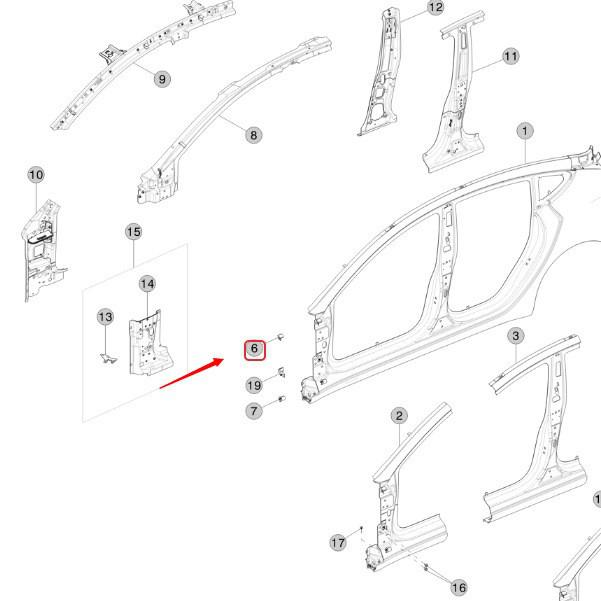 1090865-S0-E/1091432-S0-E Bracket for Tesla Model 3 A-Pillar