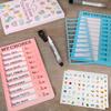 Dry Erase Chore Chart for Kids with Planner Stickers and Dry Erase Marker (2PCs) Chore Board, ADHD Tools, to Do List Planner and Behavior Chart for