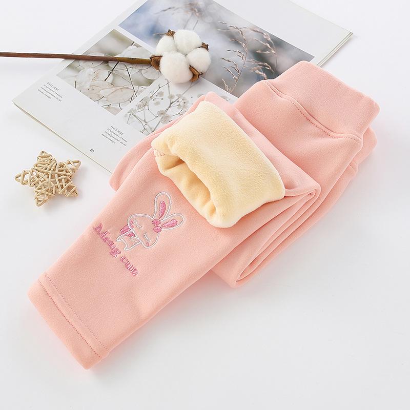 

Верхняя одежда для девочек осень-зима бархатные леггинсы с высокой талией модные детские бархатные термоштаны детские утолщения 100cm розовый