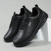 Shoes Spring and Autumn Leather Surface Lightweight Sneakers Black Casual Running Shoes Soft Sole Comfortable Travel Shoes