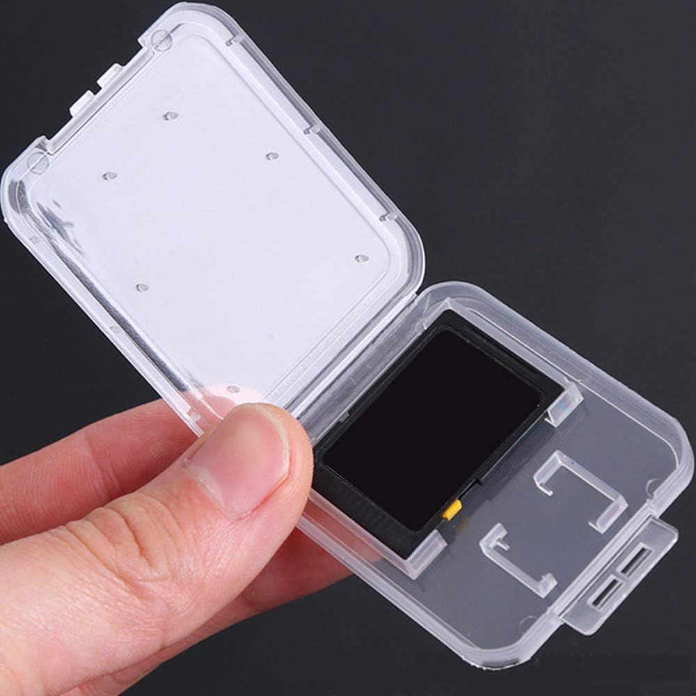 Clear Plastic Memory Card Case Compatible with SD SDHC SDXC Micro SD T-Flash Card (10 PCS)