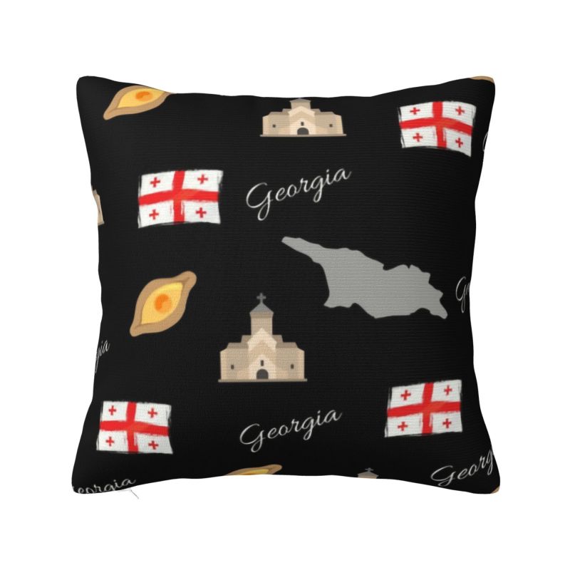 Custom Georgia Country Flag Map Pillow Home Decorative Nordic Georgian Proud Patriotic Outdoor Cushions Square Pillowcase