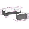 9-teiliges Gartensofa-Set mit Kissen Braun Poly-Rattan