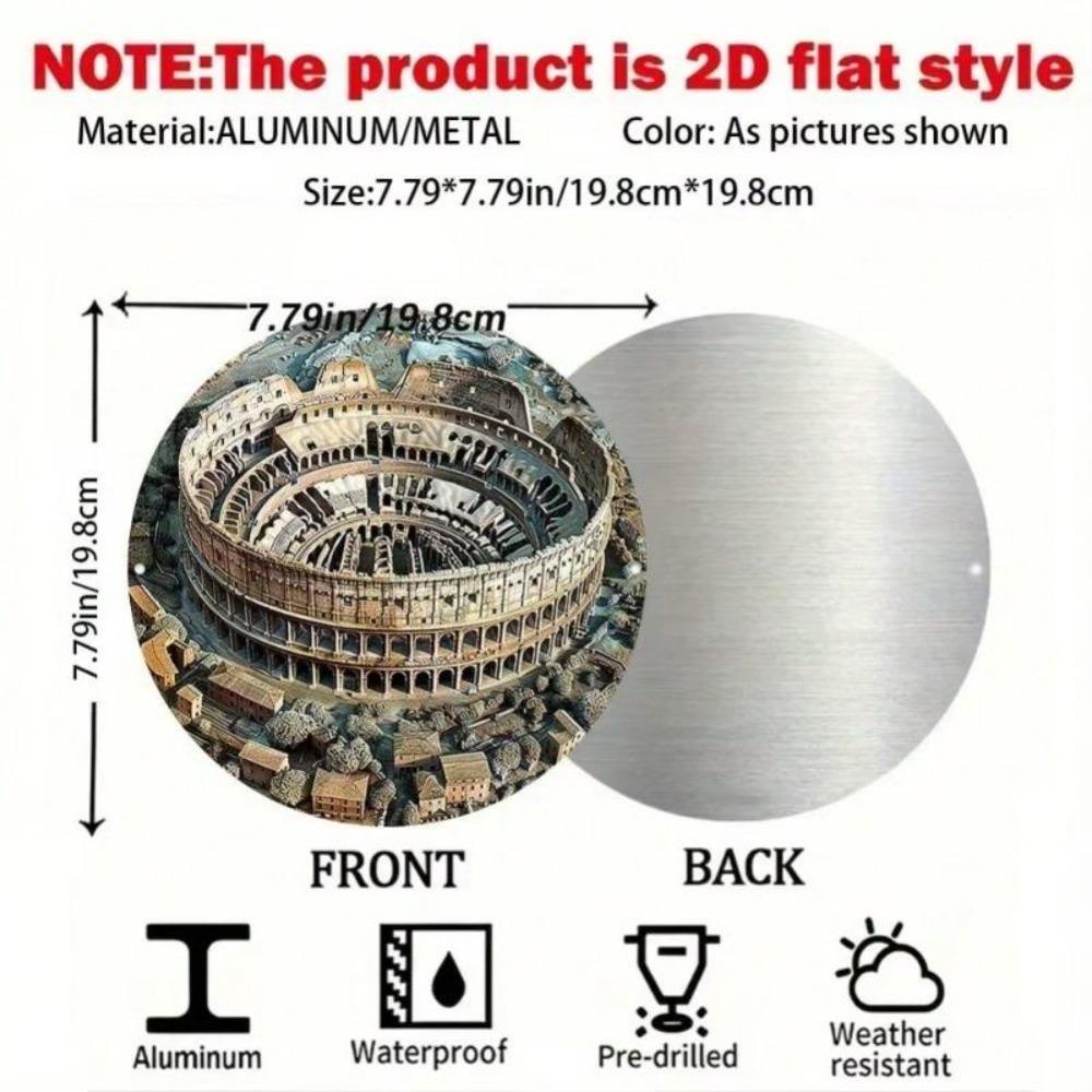 Iron Wall Art 3D Colosseum Metal Sign Roman Empire Home Decor