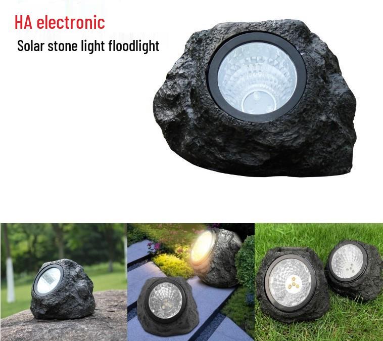 Outdoor LED Solar Stone Lamp - Waterproof Spotlight for Garden Trees