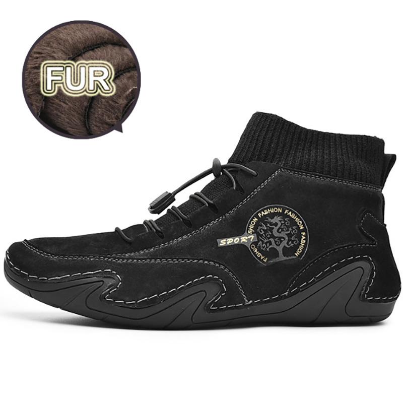 2024 Fashion Men Boots Casual Shoes Leather Boots Men Autumn Winter Snow Outdoor Light Ankle Antislip Warm Zapatos Men Shoes